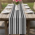 thumbnail image 4 of Black Line Striped Table Runner 72 Inches, Farmhouse Modern Geometric Stripes Bed Runner Dresser Scarves Tabletop for Indoor Outdoor Parties/Ceremony/Banquet, 16" x 72", 4 of 9
