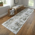 thumbnail image 2 of Feizy Cadiz Modern Abstract, Green/Gray/Ivory, 3' 1" x 10' Runner, Sheen, Area Rug for Living Room and Bedroom, 2 of 8
