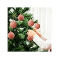 thumbnail image 5 of YFTDEF Christmas Decorations 12Pcs Flocked Balls, Rose Gold Plush Ornaments, Vintage Style Home Decor, Easy to Hang Christmas Tree Accessories for Holiday Season, 2.37in, 5 of 6