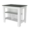 Brooklyn Kitchen Island with Three Concealed Shelves Multicolor