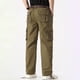 thumbnail image 4 of Pantalones largos de moda para hombre, casuales, de color sólido, con bolsillos y cremallera, cintura elástica, de poliéster., 4 of 4