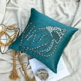 thumbnail image 3 of Pillow Cover 18x18 inch (45x45 cm) Teal, Sea Shell Ocean Beach Theme Throw Pillow Cover, Silk Pillow Cover Couch, Floral Mediterranean Throw Pillow, Sea Creatures - Crystal Sea Shell, 3 of 11