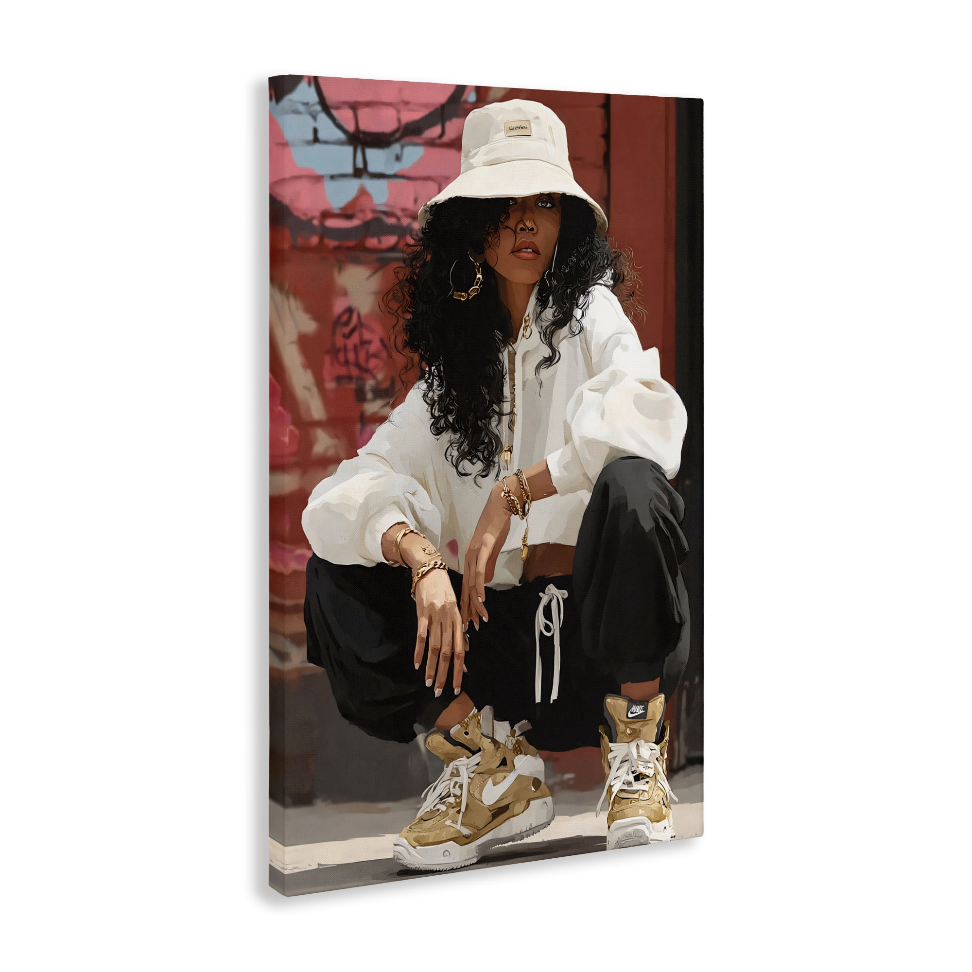 Stupell Industries Urban Streetwear Bucket Hat Canvas Wall Art, design by Franklyn Gregory