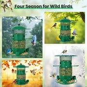 Wild Bird Feeder for Outdoors Hanging, Heavy Duty Metal Retractable Bird Feeders for Cardinal, Blue Jay,Finches, Wildlife Backyard Garden Birding Watching