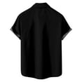 thumbnail image 5 of S-4XL Button-Down Shirts for Men Big & Tall Short Sleeve Plus Size Collared Tshirts Shirt with Pocket Color-Block Comfort Loungewear Tops Clearance, 5 of 5