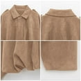 thumbnail image 4 of Elvqul Womens Jacket Fleece Outerwear Thermal no Hood Sweaters Lined Coat for Ladies, 4 of 7