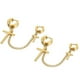 thumbnail image 2 of 2 pendientes de aro de cadena doble de acero inoxidable Rock, 2 of 6