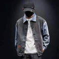 thumbnail image 5 of Chaqueta vaquera gris para hombre, con botones, azul, para otoño, precio económico, estética elegante, Joker, original, Corea, estilo rock bajo, 5 of 5