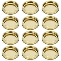 12-Pack Stainless Steel Canning Lids - Gold Leakproof Sealing Covers for Wide-Mouth Jars