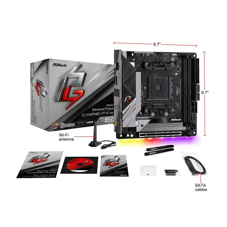 ASRock B550 Phantom Gaming-ITX/ax AM4 AMD B550 SATA 6Gb/s Mini ITX