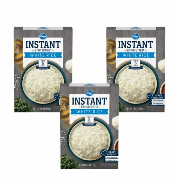 Kroger Instant Enriched White Rice, 3 Count