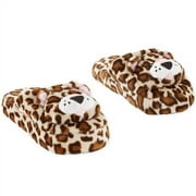 Girls' Leopard-Print Scuff Slippers