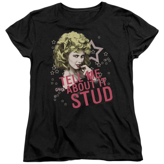 Grease Tell Me About It Stud Womens Short Sleeve Shirt (Black, )