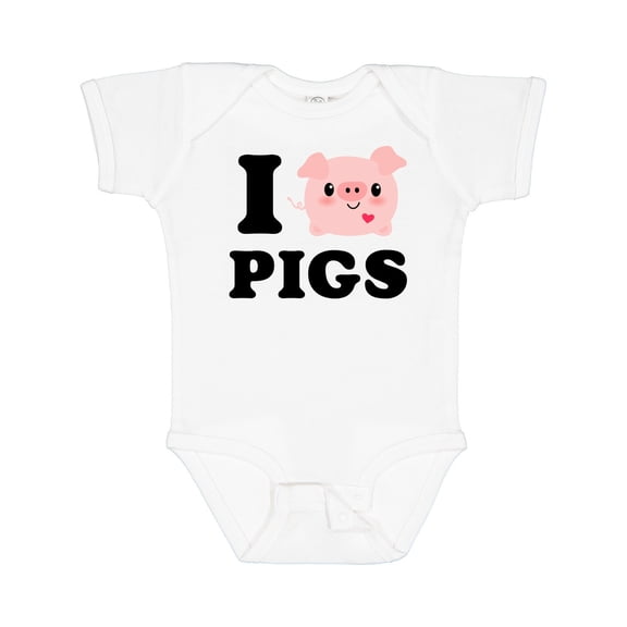 Inktastic I Love Pigs Boys or Girls Baby Bodysuit