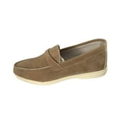 Lovskoo Flats Loafers Comfortable Loafers For Women Round Toe Faux Suede Slip-On Moccasins Shoes Classic Casual Driving Penny Loafers Brown