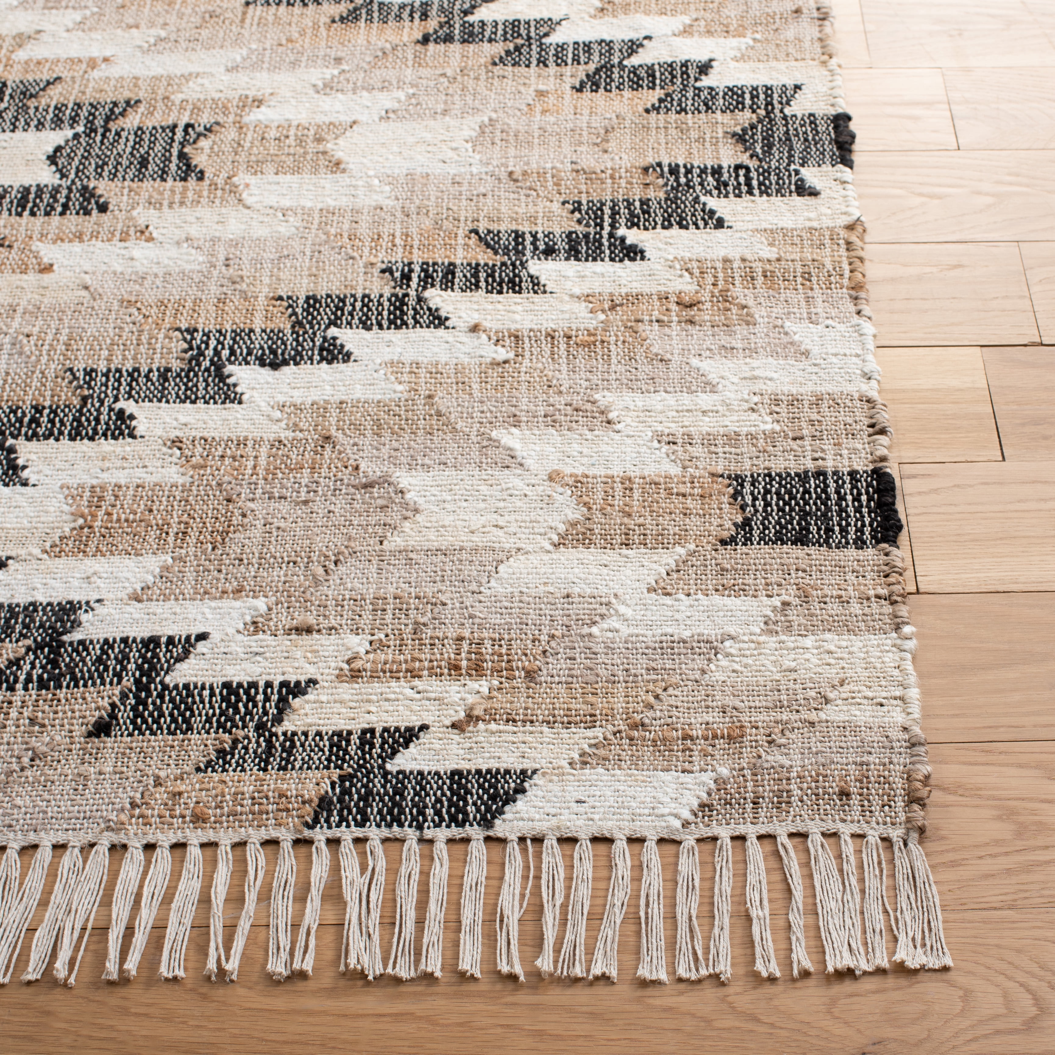 SAFAVIEH Natural Fiber Watson Geometric Area Rug, Natural/Black, 5' x 8'