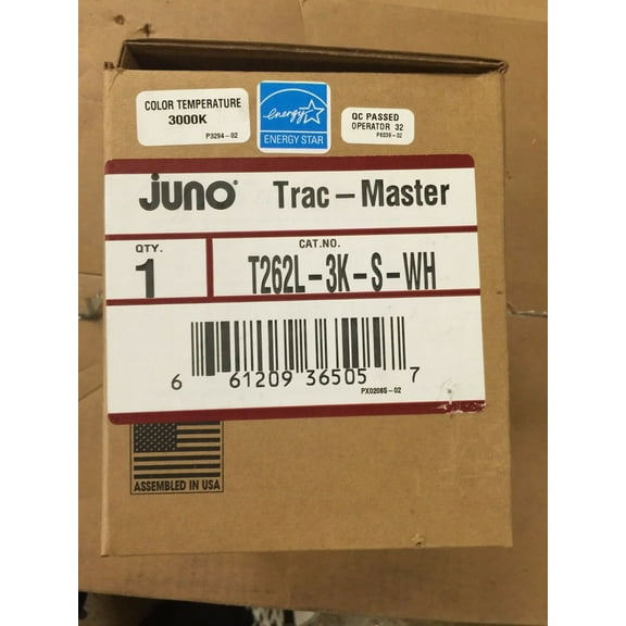Juno T262L-3K-S-WH Conix II 24W Non Dimmable LED Track Fixture 3000K