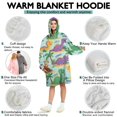 thumbnail image 5 of Wearable Oversized Blanket,LightBlue Cartoon Dinosaurs Volcanoes Pattern Wearable Blanket Hoodie for Adults,Cozy Hooded Blankets with Super Pockets,Super Warm Fuzzy Pullover for Women & Men, 5 of 6