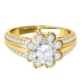 thumbnail image 6 of Mauli Jewels 3/4 Carat Halo Round Diamond Flower Engagement Ring for Women in 14K Yellow Gold, 6 of 8