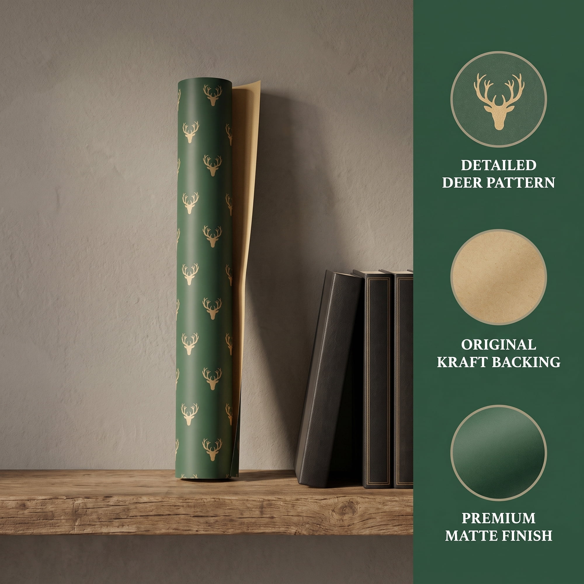 Unique Bargains Premium Gift Wrapping Paper for Christmas and Event Dark Green 27.6"x19.7"
