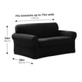 thumbnail image 4 of CHOK 2024 Pixel Housse Extensible pour Causeuse 2 Pcs Noire, 4 of 8