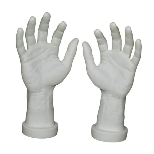 2 piezas de modelo de mano masculina, simulación de disfraz, accesorios de exhibición, espeluznante Halloween falso blanco
