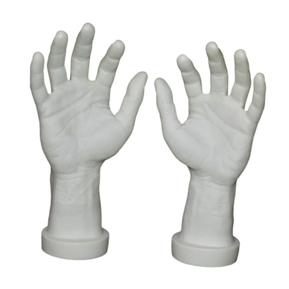 Modelo de mano de 2 piezas, manos humanas falsas, accesorio de disfraces, chistes espeluznantes realistas de la decoración de Halloween de juguete