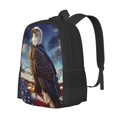 thumbnail image 1 of Balery Night Sky Bald Eagle Mochila para hombre y mujer - Tela Oxford 600D resistente - Gran capacidad, resistente al agua, ideal para la escuela, viajes y senderismo, 1 of 6