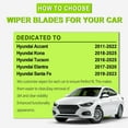 thumbnail image 3 of Windshield Wipers Replacement for Hyundai Accent 2011-2022/Kona 2018-2025/Tucson 2016-2025,OEM Quality Premium All-Season Wiper Blades-26"+16"(Pack of 2), 3 of 7