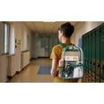 thumbnail image 5 of Clear Transparent Heavy Duty Waterproof Stadium Approved Unisex Backpack with Colored Trim and Mesh Side Pockets in Green, 5 of 9