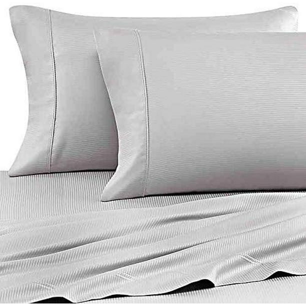 Eucalyptus Origins Tencel Lyocell Queen Sheet Set in Platinum Stripe