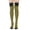 Yellow, variant on Women’s Striped Over-the-Knee Socks with Satin Bow Decor Soft Stretch Long Striped High Socks for Halloween Cosplay Christmas Costume Party,One Size