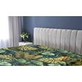 thumbnail image 5 of Ambesonne Tropical Fitted Sheet, Art Exotic Monstera Leaves, Full Size, Dark Teal Olive Green, 5 of 5