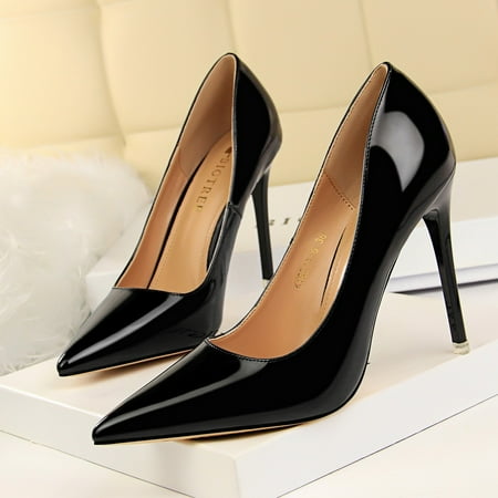 

Women‘s Pointed Toe Super High Heels Solid Color Stiletto Heels Sexy Slip On Pumps
