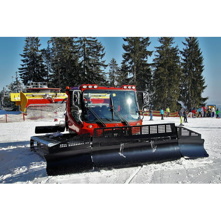 Canvas Print Edit Winter Snow Machine The Ski Slope Groomer Stretched Canvas 10 x
