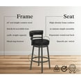 thumbnail image 6 of Titana 26" Seat Height Swivel Black Faux Leather and Mineral Metal Bar Stool for Kitchen Island Counter, 6 of 8