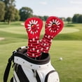 thumbnail image 4 of Uorisanigo Golf Club Covers Set, Driver Headcover and Fairway Wood Head Covers Hybrid Headcovers 3/5 Wood Headcover Leather Red Ladybug Golf Club Head Cover, 4 of 7