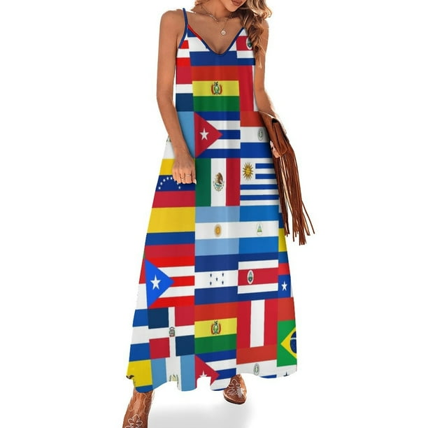 Banderas de América Latina Vestido sin mangas Ropa de verano Vestidos de noche Vestidos de fiesta elegantes para mujer 2024
