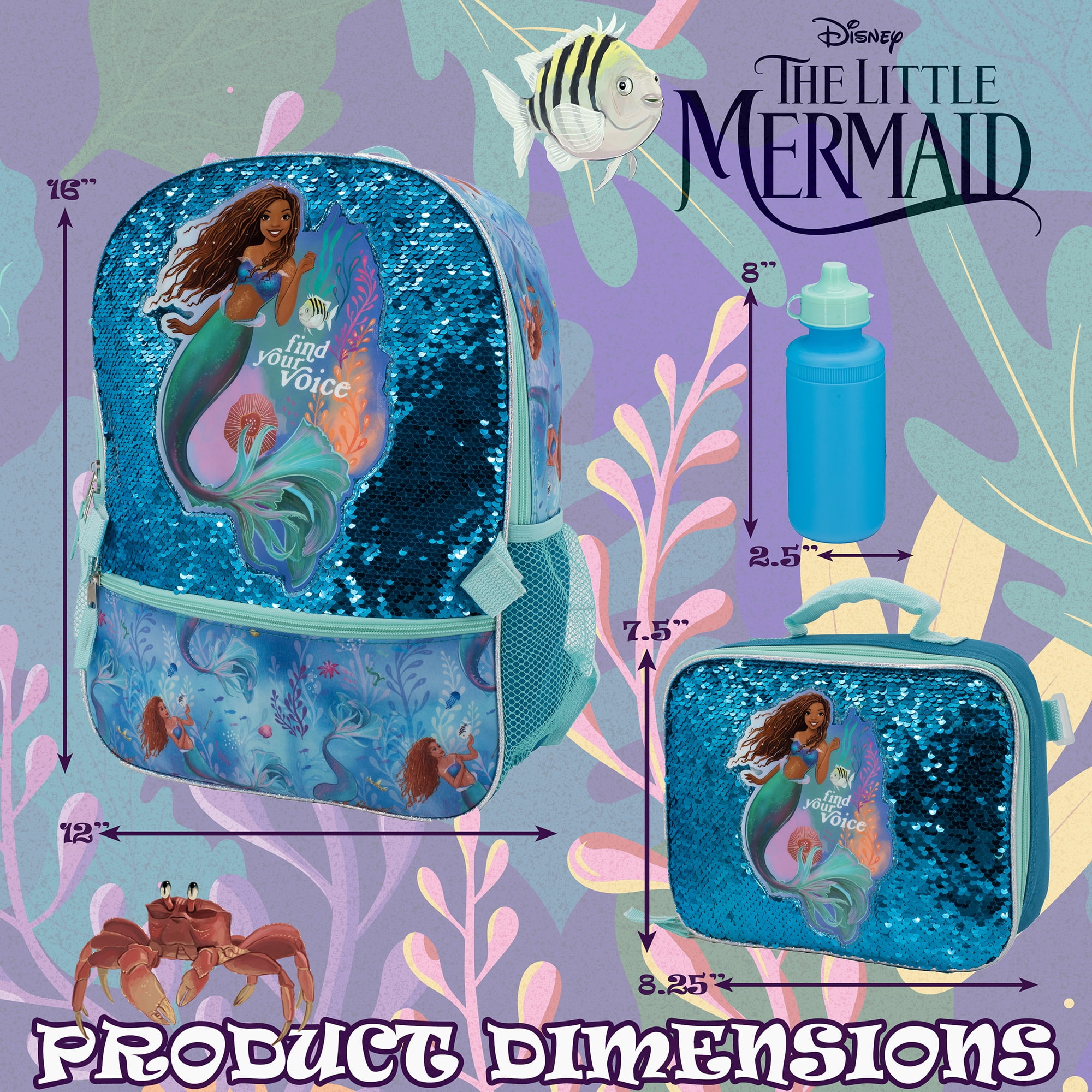Mermaze Mermaidz Backpack & Lunch Box Set - Kids School Backpack With Detachable Insulated Lunch Tote - View #3