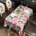 thumbnail image 2 of Red Strawberry Plants Fruit Green Leaf White Rectangle Tablecloth 60"x120",Waterproof Polyester Rectangle Table Cloth, Wipeable Spillproof Polyester Tablecloth for Dining, Camping, Indoor and Outdoor, 2 of 6