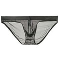 thumbnail image 2 of HVOBTTY Mens Fashion Classic Briefs, Everyday Comfortable Briefs for Men, Men's Casual Solid Color Mesh Breathable Seamless Thin Fitted Breathable Briefs Black, XL, 2 of 3