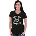 thumbnail image 4 of Lets Get Trashed Trash Panda Drinking Womens Fitted Plus Size Graphic Tee Brisco Brands 2X, 4 of 5
