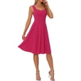 thumbnail image 4 of Allegra K Vintage Swing Dress for Women's Sweetheart Neck Sleeveless Fit and Flare Dresses S Hot Pink, 4 of 6