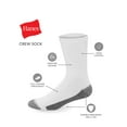 thumbnail image 2 of Hanes Ultimate Men's Ultra Cushion Crew Socks, 6-Pairs White 6-12, 2 of 5