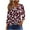 Wine Plus Size Blouse for Women_m, variant on CYMMPU Loose Fit Button up Crew Neck 3/4 Sleeve Tunic Tops Floral Printed Blouses for Women Dressy Casual Fall Fashion Shirts Spring Tops Plus Size Blouse Red XL