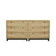 thumbnail image 3 of Glavbiku Storage Cabinet with Rope Woven Drawer,Accent Cabinet,3Drawer Dresser for Living Room,Oak, 3 of 13