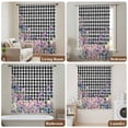 thumbnail image 6 of Spring Floral Sheer Curtains 63 Inches Long, Black White Checkered Farmhouse Butterfly Light Filering Curtains, Breathable Simi Curtain Privacy Drapes for Living Room Bedroom Window Treatment, 6 of 9