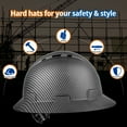 thumbnail image 2 of Full Brim Hard Hat - OSHA Safety Helmet Durable Lightweight Carbon Fiber Hard Hat, 6-Point Ratchet Suspension Protective Gear for Men and Women, 2 of 5