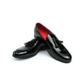 thumbnail image 2 of Genuine Leather Patent Black Slip On Men's Dress Shoes Loafers With Tassel&nbsp;12, 2 of 6