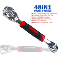 Universal Hand Wrench - 48-in-1 Socket Ratchet, Chrome Vanadium Steel, 360° Rotating Head for All Sizes